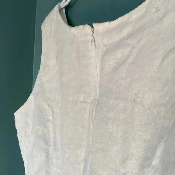 White linen Norton Mcnaughton dress - great condition - size 10 - embroidered - Picture 5 of 9
